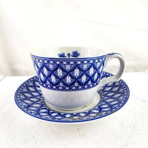 Spode Blue Room Geranium Blue Teacup & Saucer NWT